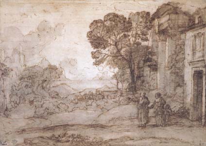 Claude Lorrain Landscape with Abraham Expelling Hagar and Ishmael (mk17)
